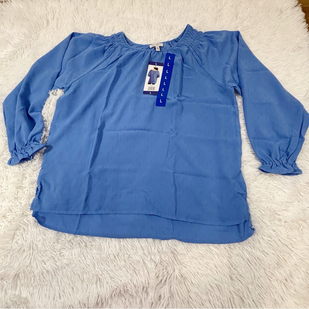 Jessica Simpson NWT women's long‎ sleeve blouse in blue